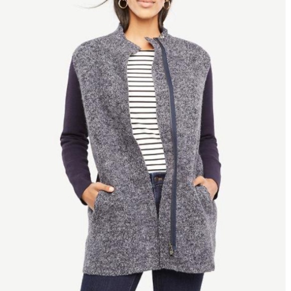 Ann Taylor Jackets & Blazers - Ann Taylor Merino Wool Paneled Coatigan | Sz Small